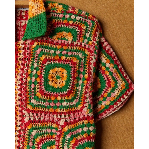 BODE MANCHESTER CROCHET SHORT SLEEVE SHIRT - Picture 3 of 3